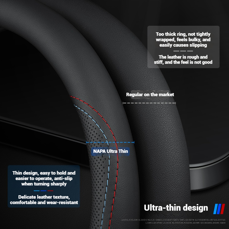 Leather Breathable Car Steerin - Car Steering Wheel Cover Anti Slip Breathable ulasan dan harga
