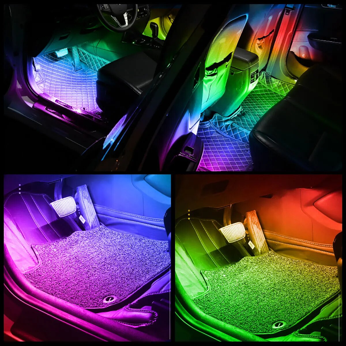 4 IN 1 6 IN 1 Symphony Car LED - Led Ambient Interior Car Lights App Control ulasan dan harga