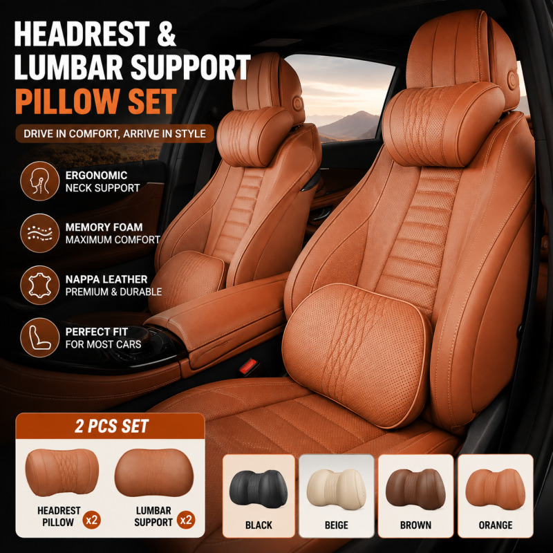 Car Headrest Neck Pillow Memor - Memory Foam Car Neck Pillow Lumbar Support ulasan dan harga