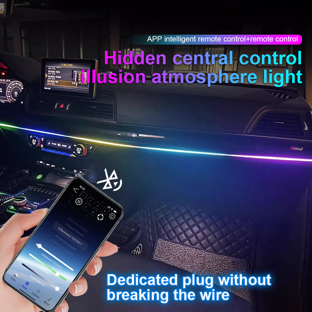 64 colors USB Car LED Ambient  - Led Ambient Interior Car Lights App Control ulasan dan harga