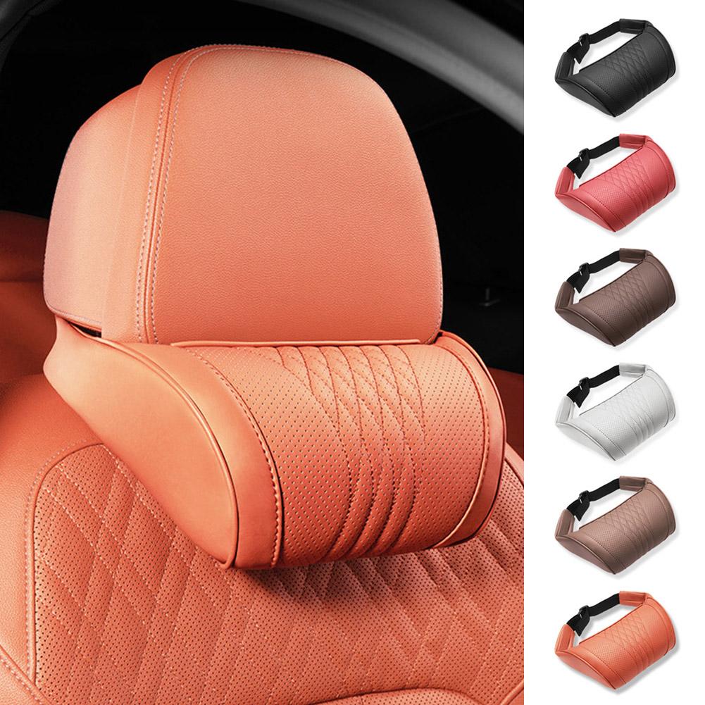 Luxury Leather Car Headrest Pi - Memory Foam Car Neck Pillow Lumbar Support ulasan dan harga