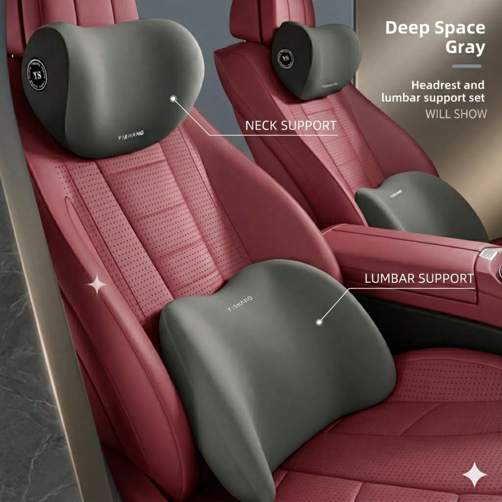 Car Headrest & Lumbar Support  - Memory Foam Car Neck Pillow Lumbar Support ulasan dan harga